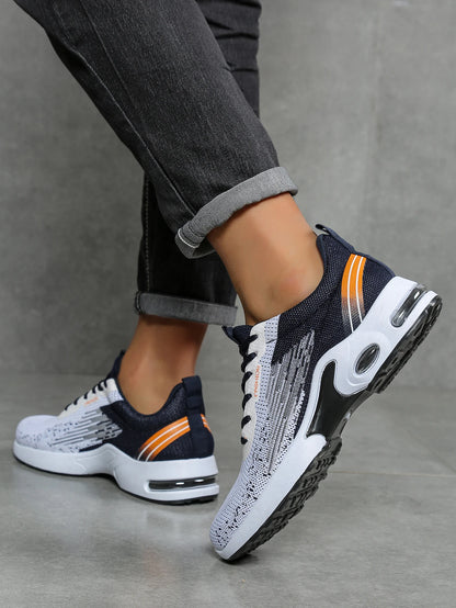 Herrenschuhe, lässige Herrenschuhe, atmungsaktives Mesh, Luftpolsterung, weiche Sohle, modische Sportschuhe im Color-Block-Design
