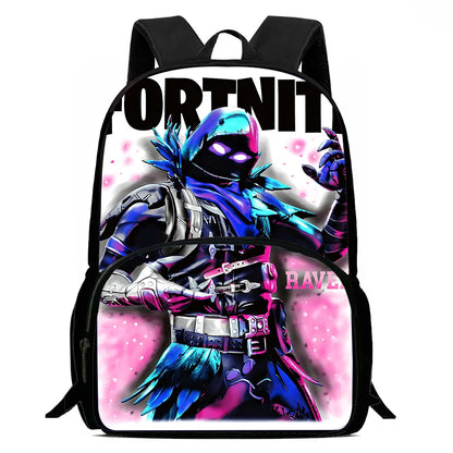 Børnerygsæk med populært spildesign, madtaske og penalhus, skoletaske med stor kapacitet til drenge og piger, perfekt gave F-FortniteS
