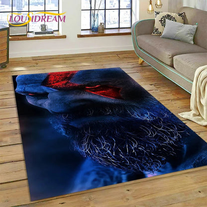 God of War Games Kratos Cartoon 3D Rug Carpet for Living Room Bedroom Home Decor,Floor Mat Non-slip Decoration for Sofa Doormat