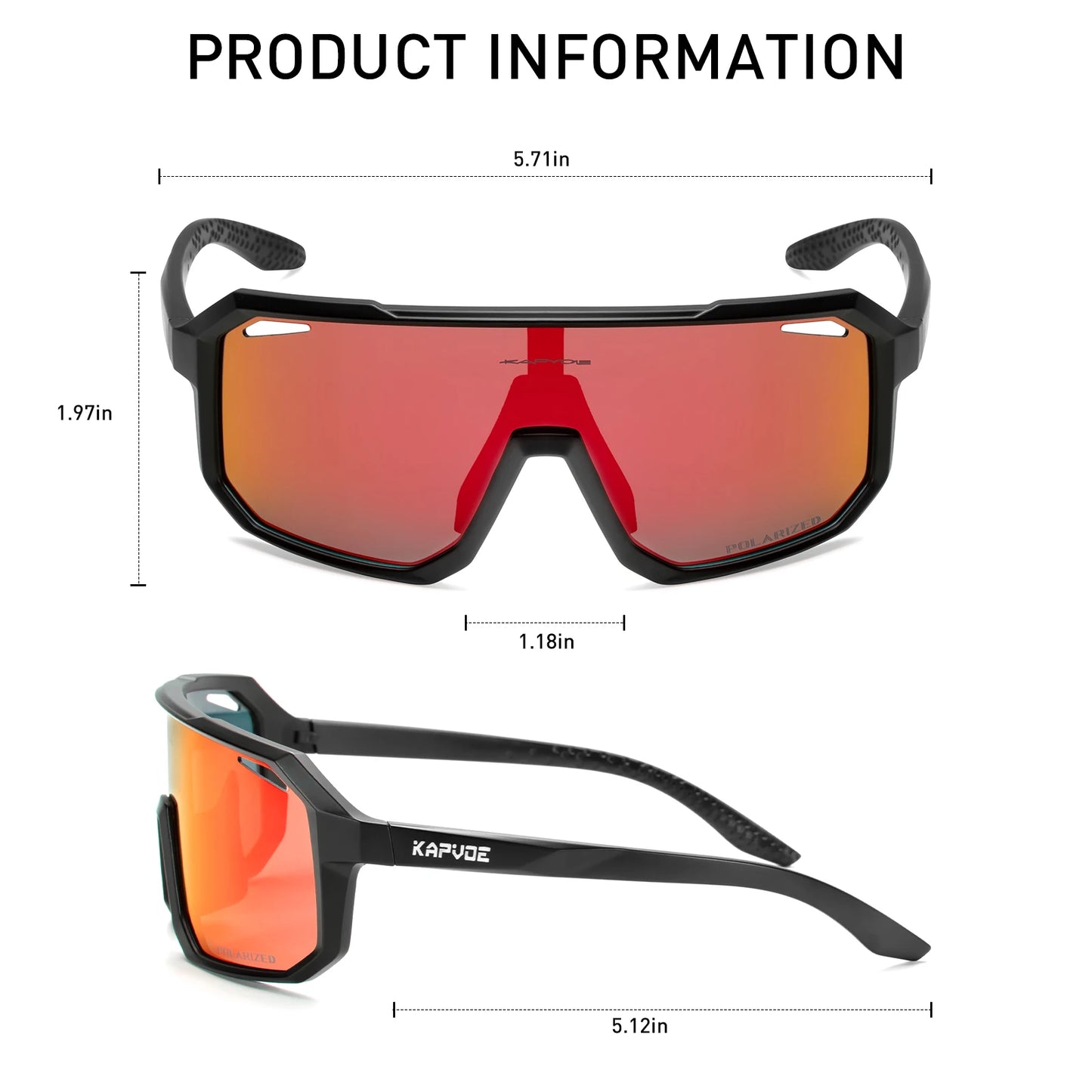 Kapvoe Cycling Glasses Men Cycling Sunglasses MTB UV400 Polarized Built-in Myopia Frame Bicycle Goggles Outdoor Sports Eyewear