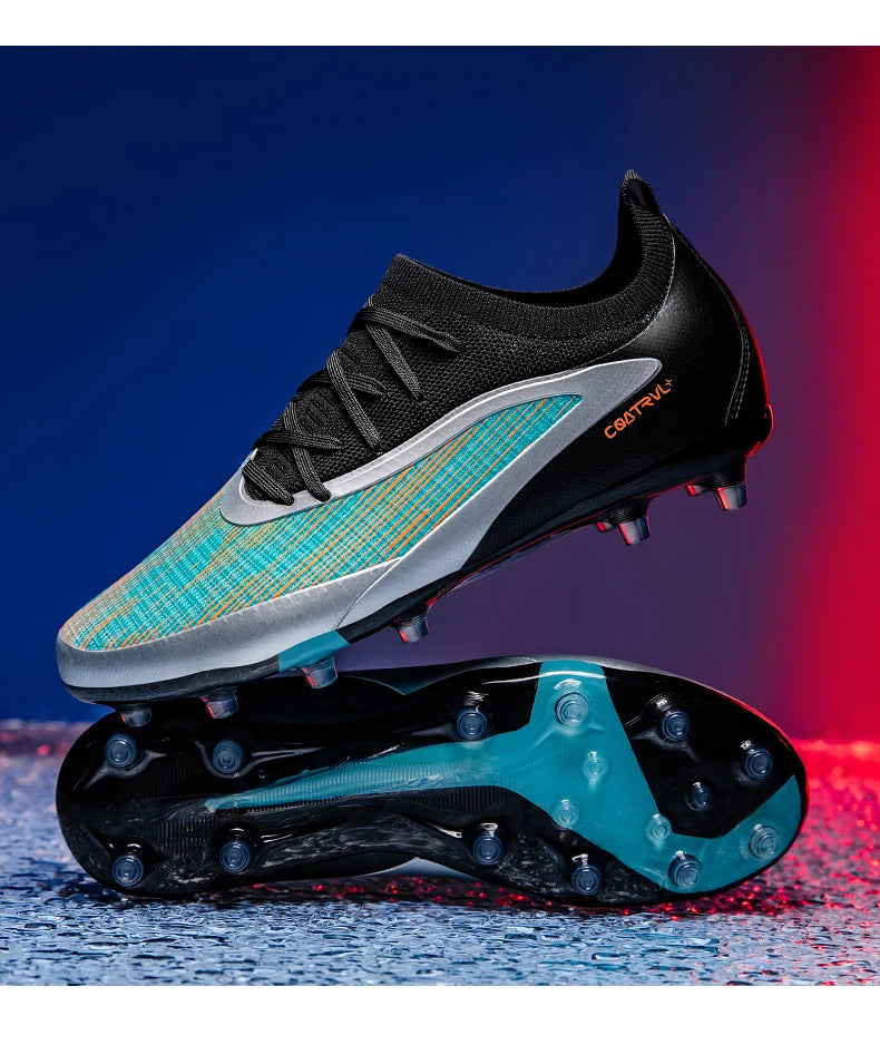Chuteiras de futebol novas para homem, com pitons para exterior, respiráveis, adulto, antiderrapantes, calçado de futebol desportivo, pitons longos, treino, rapaz, jogo, confortáveis