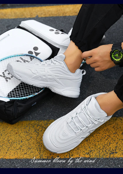 Men and Women Badminton Shoes Table Tennis Shoes for Volleyball Handball Sports Sneakers Anti-Skid Mesh Breathable Field Training
