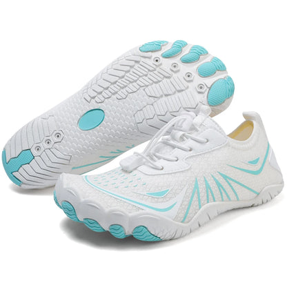 Novos sapatos aquáticos 2025 barefoot para praia e desporto, sapatos de natação antiderrapantes de alta qualidade, sapatos desportivos casuais de cinco dedos unissexo