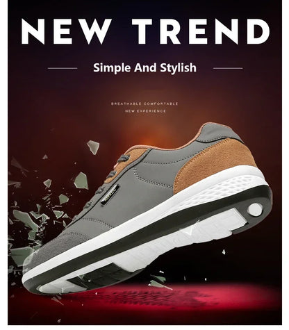 YRZL Scarpe da uomo primavera autunno impermeabili da passeggio, sneakers casual in pelle da uomo, scarpe sportive antiscivolo, calzature da tennis per uomo