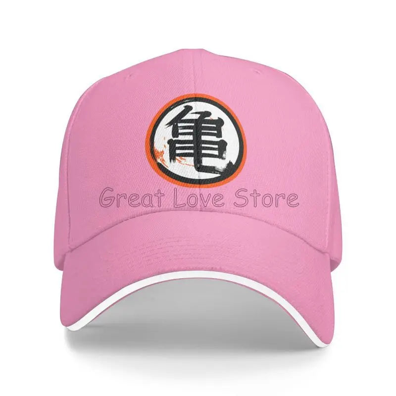 DBZ Kanji Print Baseball Cap Men Adjustable Sun Hat Luxury Trucker Sandwich Cap Women Casual Snapback Bucket Caps Golf Hats