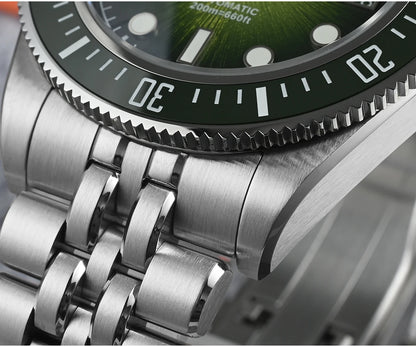 Relógio de mergulho de luxo para homem San Martin 40mm Miyota 9015, mostrador em esmalte sunburst, relógio de pulso mecânico automático, resistente à água 200m, SN0148