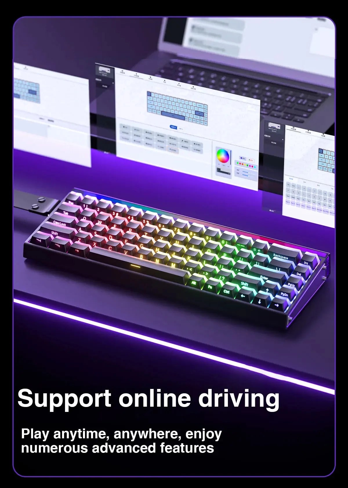 AULA HERO 68HE Magnet-Switch-Tastatur RGB Gaming Mechanische Tastatur Rapid Trigger 8K Return Kabelgebundene Esports Custom-Tastatur