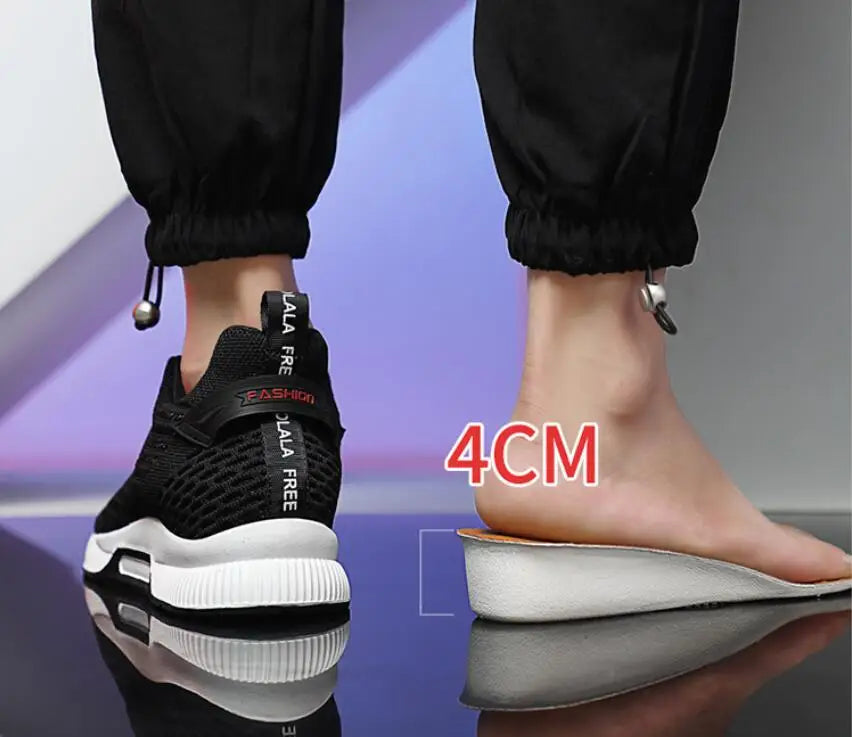 Nouvelles baskets pour homme, chaussures rehaussantes, semelles intérieures de 8 cm, respirantes en maille, chaussures de sport pour augmenter la taille