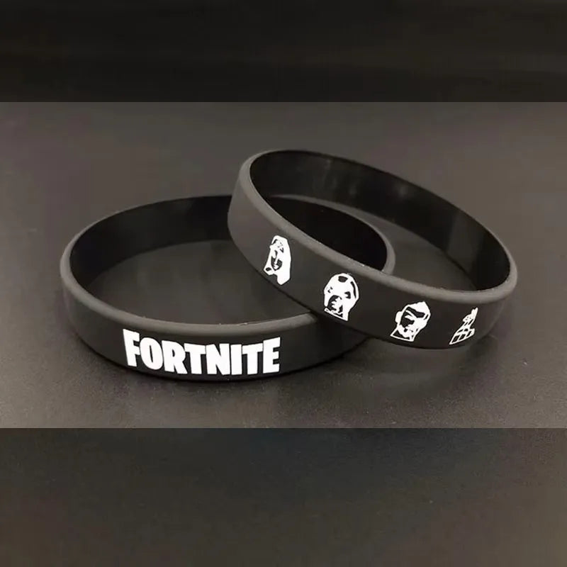 Pulseira Fortnite de Fitness em Silicone de Borracha, Vermelha e Preta, Sem Inscrição, 1 Peça, Presente para Homem, Mulher e Criança, Venda por Grosso