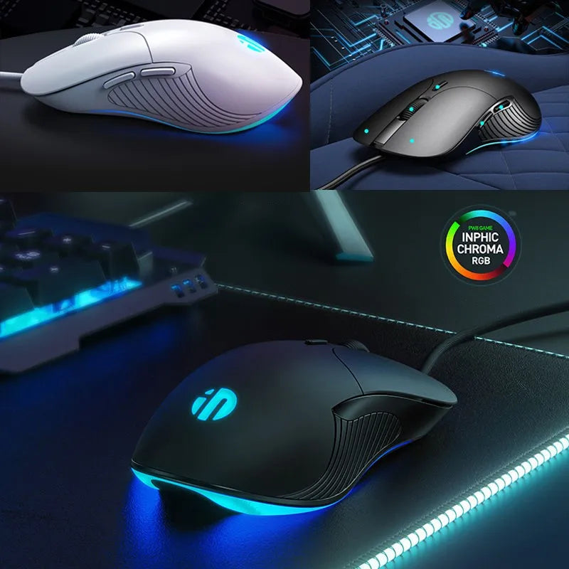 Mouse cablato USB INPHIC B1 silenzioso da ufficio e gaming per PC e laptop