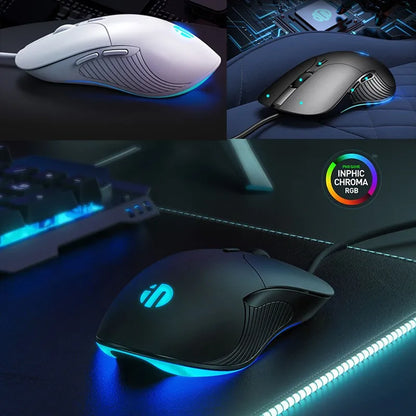 Mouse cablato USB INPHIC B1 silenzioso da ufficio e gaming per PC e laptop