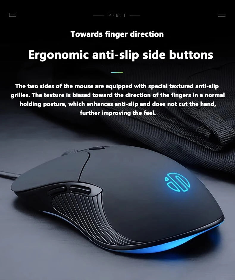 Mouse cablato USB INPHIC B1 silenzioso da ufficio e gaming per PC e laptop