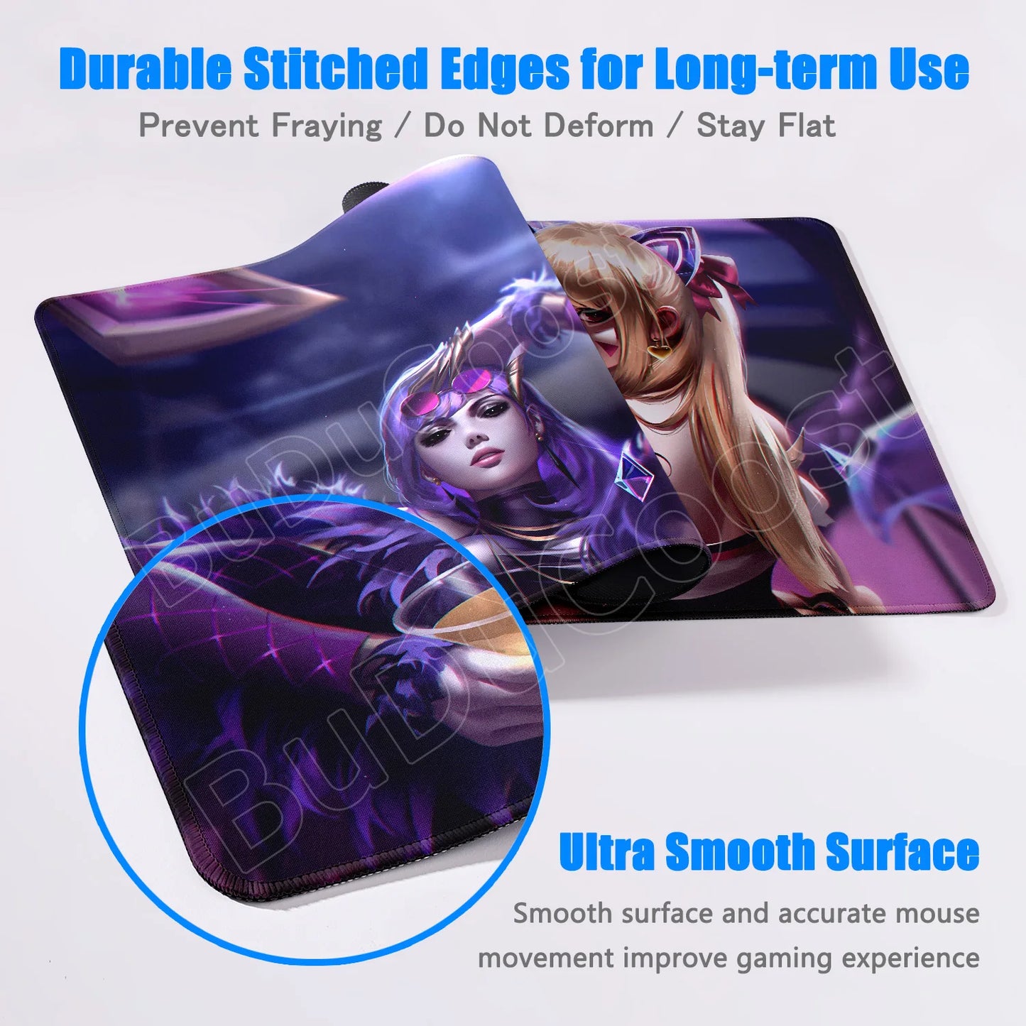Tapete de rato gaming Overwatch Anime Girl grande XXL com impressão HD, base para teclado de computador, portátil e escritório, tapete de secretária em borracha macia 900x400 MM