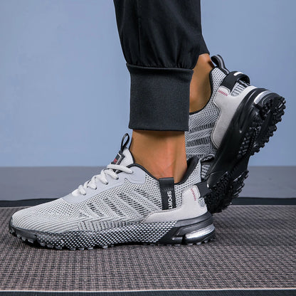 Men's Running Shoes, Lightweight Breathable Jogging Sport Shoes, Male Lace-up Fashion Comfort Non-Slip Casual Sneakers for Men