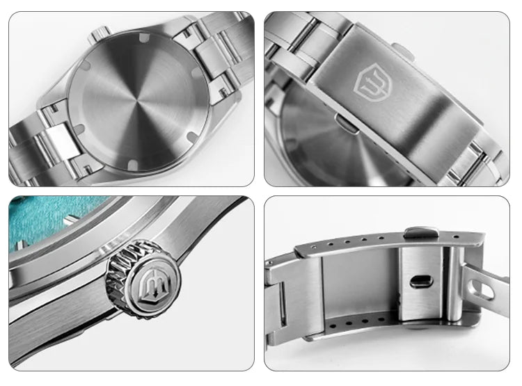 Watchdives WD0003B ‌Aventurine Dial Watch VH31 Quartz Movement Sapphire Crystal Luminous 100m Waterproof 36mm Vintage Watches