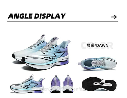 Scarpe da running da uomo con piastra in carbonio, leggere, ultra ammortizzate, traspiranti, da maratona, con assorbimento degli urti e supporto, sneaker sportiva comoda da donna