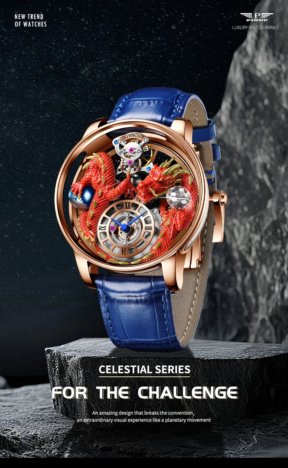 PINDU Design 2025 NEW Men Watch Diamond TourbillionTop Brand Luxury Astronomia Quartz Watch Men sapphire glass waterproof Watch