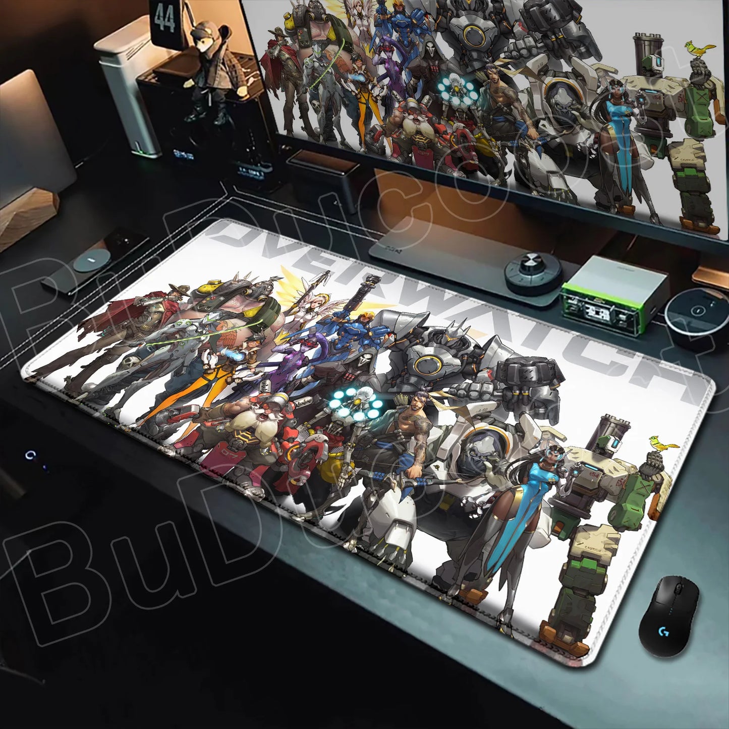 Tapete de rato gaming Overwatch Anime Girl grande XXL com impressão HD, base para teclado de computador, portátil e escritório, tapete de secretária em borracha macia 900x400 MM