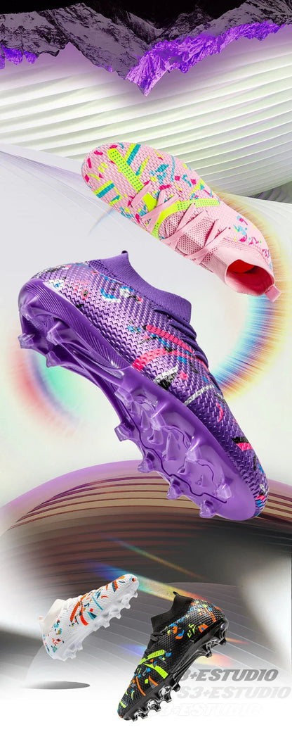 Nouvelles chaussures de football pour hommes, chaussures d'entraînement, crampons de football, baskets de match, chaussures de sport pour terrain gazonné, antidérapantes, professionnelles, ultralégères, unisexes.