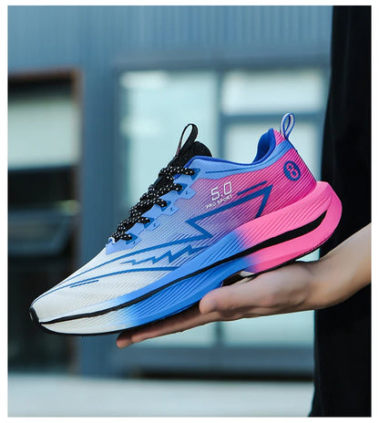 Brand Men's Carbon Plate Running Shoes Soft Cushion Shock Absorbing Sports Shoes Unisex Sneakers Light Anti-Slip Training Shoes