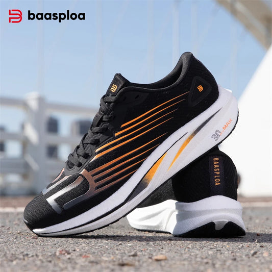 Zapatillas profesionales de running Baasploa para hombre, ligeras y transpirables, zapatillas deportivas de jogging para mujer con placa de carbono y suela antideslizante