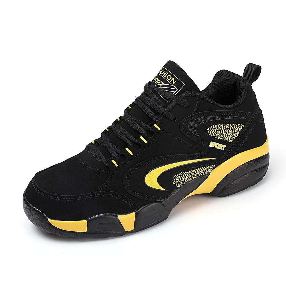 Sneakers da uomo taglie forti con color block di tendenza, comode, antiscivolo, con lacci, scarpe casual resistenti per attività outdoor maschili