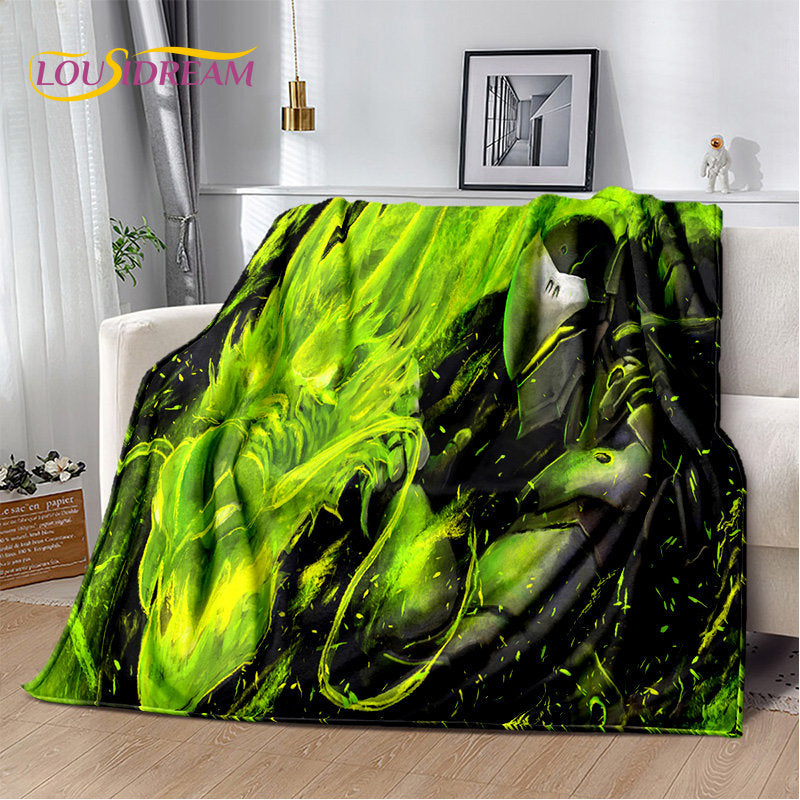 Overwatch Gamer DVA Reaper Manta Macia de Peluche, Manta de Flanela para Sala de Estar, Quarto, Cama, Sofá, Piquenique, Criança, 3D