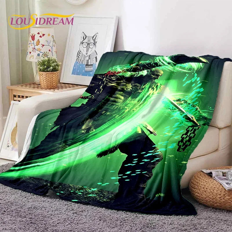 God of War Games Kratos Cartoon Soft Flannel Blanket for Beds Bedroom Sofa Picnic,Throw Blanket for Cover Outdoor Leisure Gift