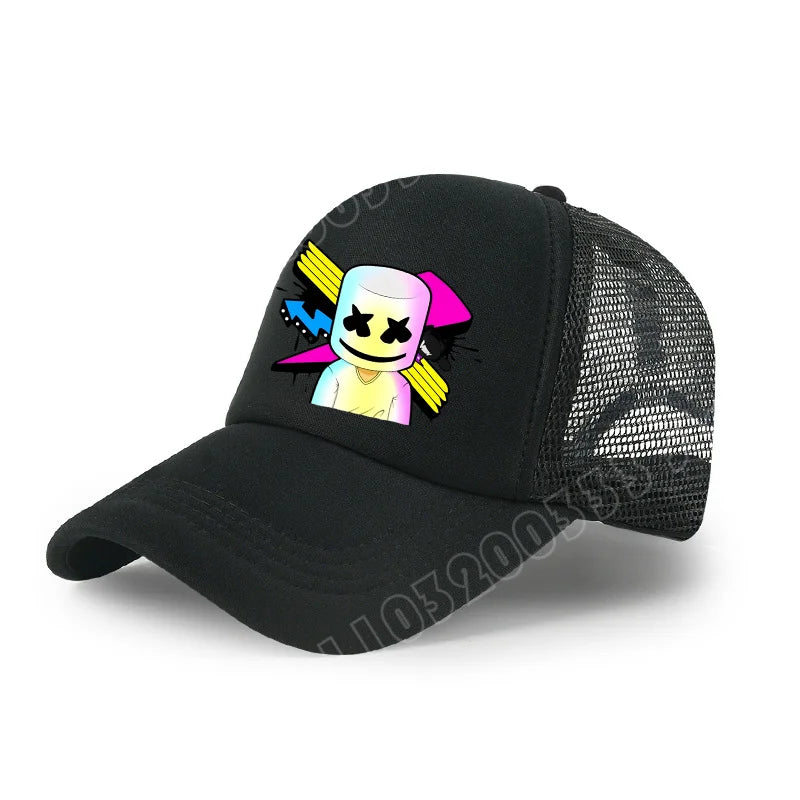 Gorra de béisbol Fortnite con estampado de juego estilo cartoon para niños, gorra de malla transpirable de verano, visera ajustable, regalo de cumpleaños para niños