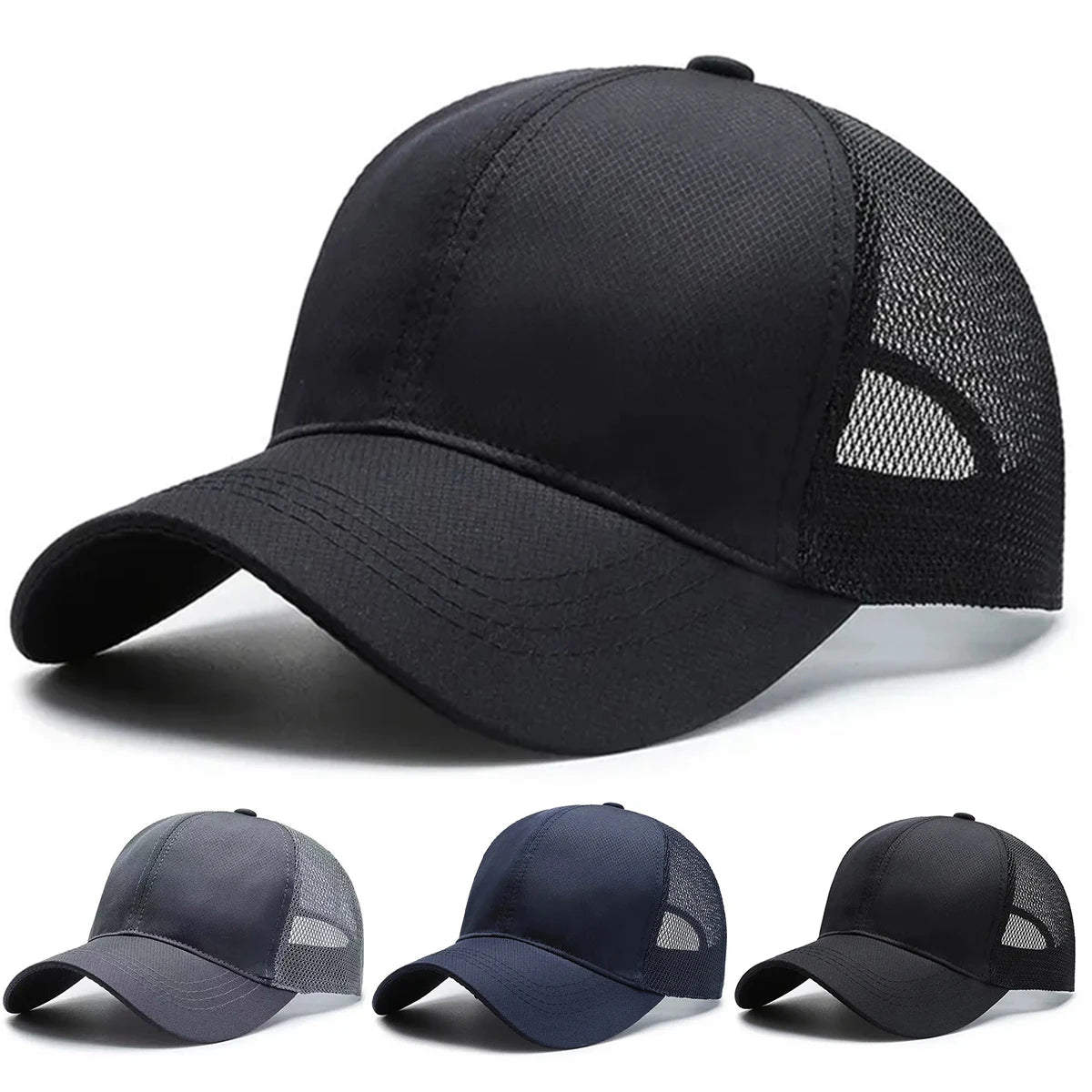 Unisex-Baseballkappen in Uni-Farben – Frühjahr und Sommer – Outdoor – verstellbar – Freizeitmützen – Sonnenschutzmützen – Sportkappen