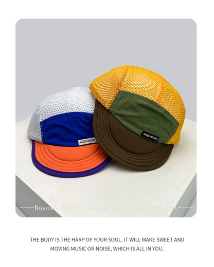 New Unisex Simple Mesh Letter Baseball Hats Sunshade Quick Drying Breathable Short Eave Peaked Caps Versatile Fashion Outdoor