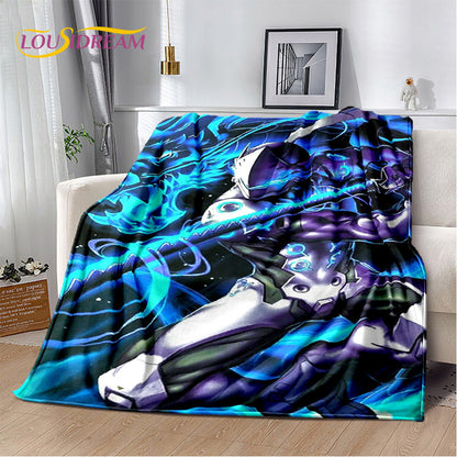 Overwatch Gamer DVA Reaper Manta Macia de Peluche, Manta de Flanela para Sala de Estar, Quarto, Cama, Sofá, Piquenique, Criança, 3D