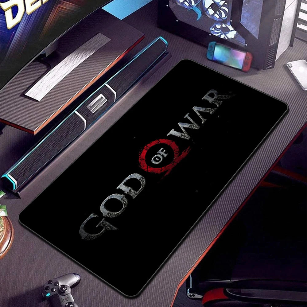Xxl Mouse Pad God of War Desk Mat Pc Gaming Accessories Keyboard Computer Mousepad Gamer Large Cabinet Office Table Carpet Rug