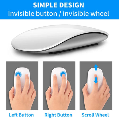 Ratón inalámbrico Magic de modo dual Bluetooth, táctil, delgado, recargable y ergonómico para MacBook Air Pro, PC, laptop, ordenador portátil y notebook 2026
