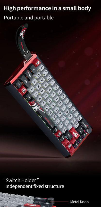 Teclado Magnético SKYLOONG GK61/GK68 HE com Caixa em Alumínio, 8000hz, RT0.01mm, Gatilho Rápido, Teclas PBT, Retroiluminação RGB, Teclado Gaming com Fio