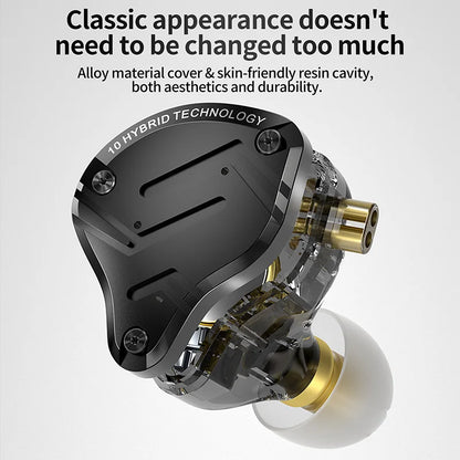 KZ ZS10 Pro X kabelgebundene In-Ear-Ohrhörer HiFi-Bass-Monitor-Earbuds mit abnehmbarem Kabel und Mikrofon