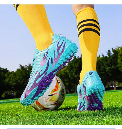 Men Professional Football Boots Cleats Boys Soccer Shoes Ankle Support Cleats Youth Outdoor Match Training Sneakers Non-slip