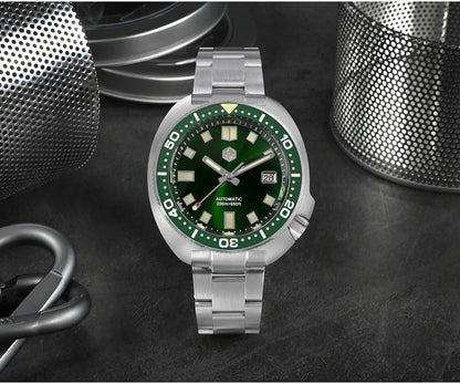 San Martin Turtle Men Diver Watch 44mm NH35 Automatic Mechanical Wristwatch Sapphire Waterproof 200m Luminous Relojes SN0047