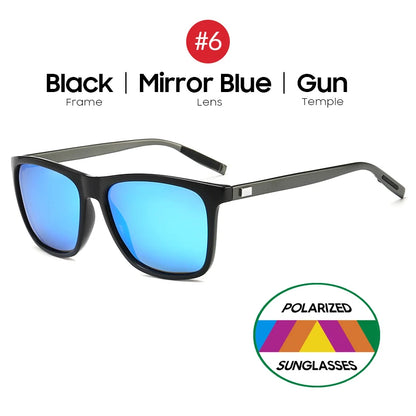 VIVIBEE Luxury Square Polarized Sunglasses Men Driving Blue Mirror Lens Classic Unisex Sun Glasses 2026 Trends Women Shades
