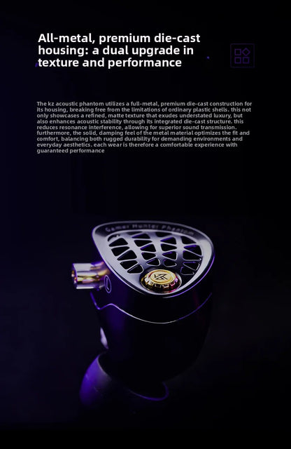 KZ Phantom HiFi Gaming Earphones – Professional Wired In-Ear Gaming Headphones with Custom Tuning Switch, DSP Sound Card, High-Fidelity Audio & Competitive Gaming Sound