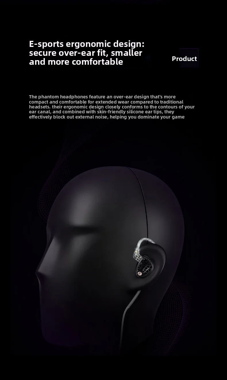 KZ Phantom HiFi Gaming Earphones – Professional Wired In-Ear Gaming Headphones with Custom Tuning Switch, DSP Sound Card, High-Fidelity Audio & Competitive Gaming Sound