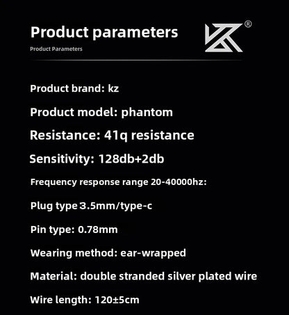 KZ Phantom HiFi Gaming Earphones – Professional Wired In-Ear Gaming Headphones with Custom Tuning Switch, DSP Sound Card, High-Fidelity Audio & Competitive Gaming Sound