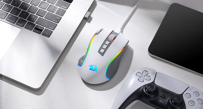 Redragon M612 PRO RGB BT 2.4G Ratón gaming gamer, óptico inalámbrico de 8000 DPI, 9 botones programables, 7 modos de retroiluminación, B