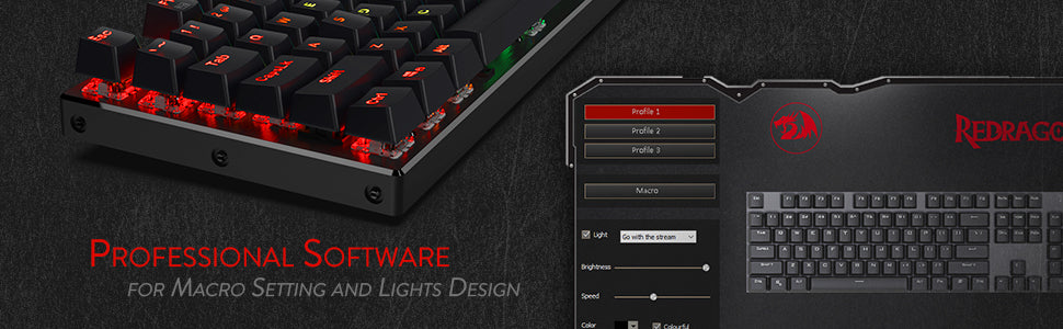 Redragon K556 RGB LED Backlit Wired 104 Keys Hot-Swap Noise Absorbing Foams Mechanical Gaming Keyboard