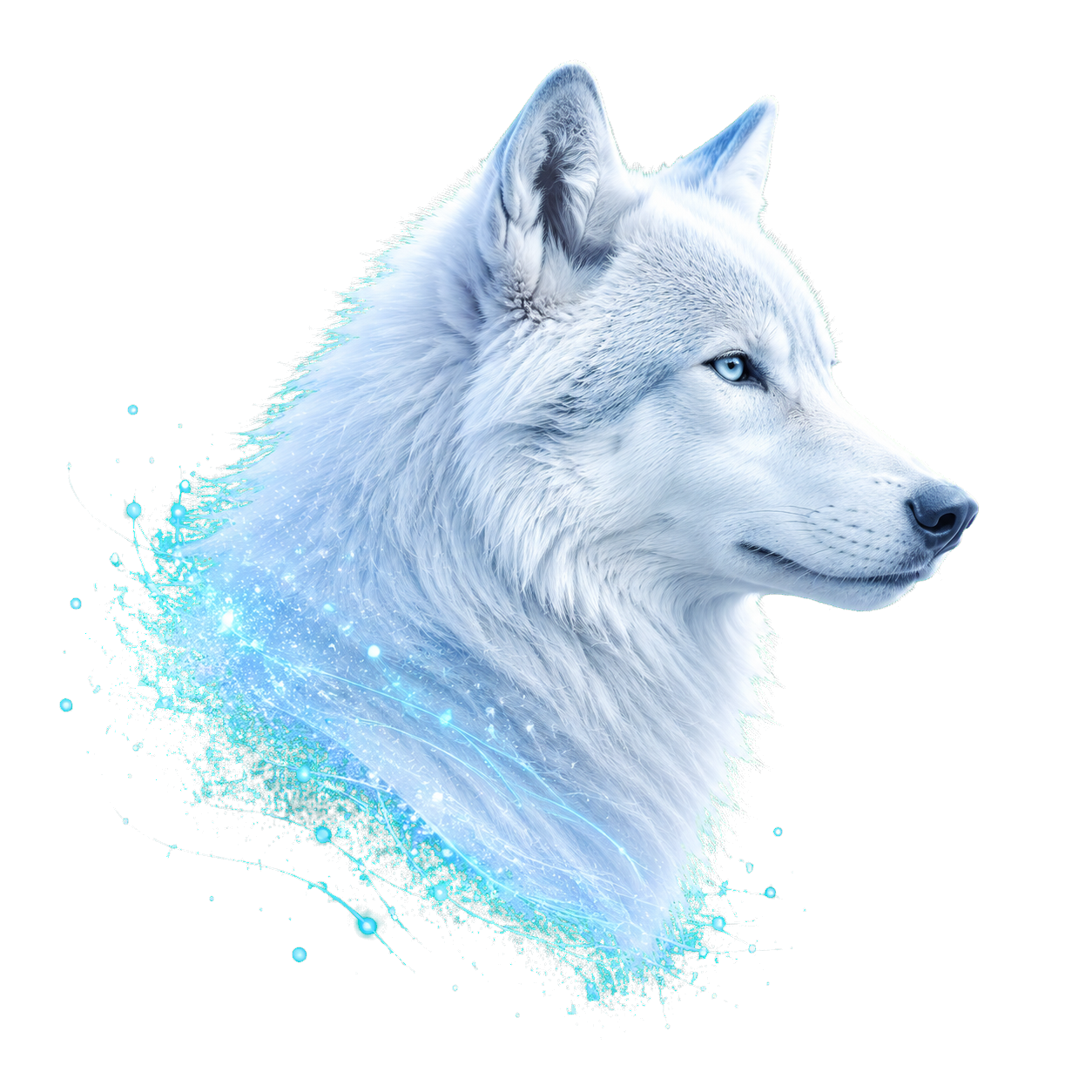 Weißer Wolf, Symbol des Schutzes von Fraquane